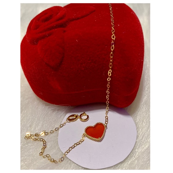 COPY - 18k Solid Gold Heart Bracelet - Picture 1 of 6